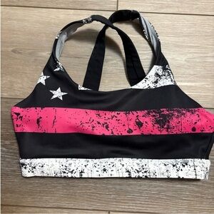 Born Primitive Black and Pink Star Sports Bra